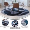 Flash Furniture Blue and Gray 8' x 8' Round Geometric Area Rug YK-F968B-D9826-8R-BL-GG